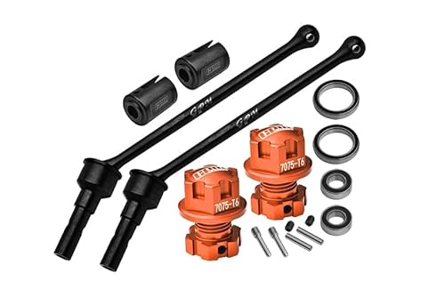 4140 Carbon Steel Front Or Rear Extend Cvd Drive Shaft (110mm) with Aluminium 7075 Alloy Wheel Lock & Hex Claw for Traxxas 1/10 Maxx with WideMAXX Monster Truck 89086-4 Upgrades - Orange von GPM Racing