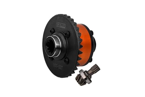 4140 Medium Carbon Steel + 7075 Alloy Rear Complete Differential Set for Traxxas 1:5 X Maxx 6S 8S / XRT 8S / X Maxx Ultimate 8S / XRT Ultimate 8S Monster Truck Upgrades - Orange von GPM Racing