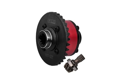 4140 Medium Carbon Steel + 7075 Alloy Rear Complete Differential Set for Traxxas 1:5 X Maxx 6S 8S / XRT 8S / X Maxx Ultimate 8S / XRT Ultimate 8S Monster Truck Upgrades - Red von GPM Racing