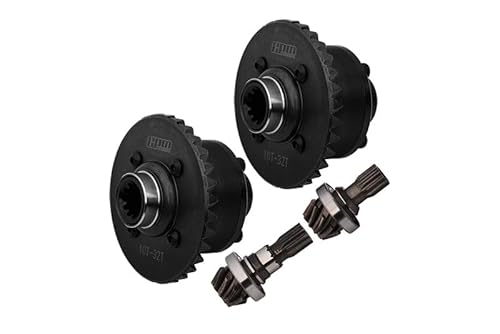 4140 Medium Carbon Steel + 7075 Aluminium Alloy Front & Rear Complete Differential for Traxxas 1:5 X Maxx 6S 8S / XRT 8S / X Maxx Ultimate 8S / XRT Ultimate 8S Monster Truck Upgrades - Black von GPM Racing