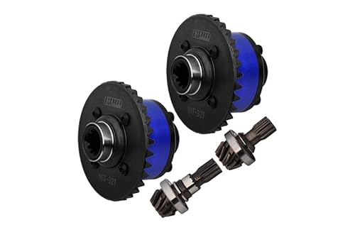 4140 Medium Carbon Steel + 7075 Aluminium Alloy Front & Rear Complete Differential for Traxxas 1:5 X Maxx 6S 8S / XRT 8S / X Maxx Ultimate 8S / XRT Ultimate 8S Monster Truck Upgrades - Blue von GPM Racing