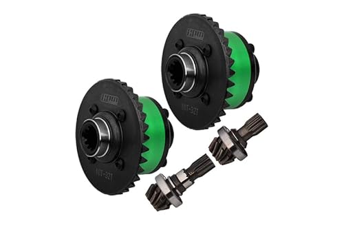 4140 Medium Carbon Steel + 7075 Aluminium Alloy Front & Rear Complete Differential for Traxxas 1:5 X Maxx 6S 8S / XRT 8S / X Maxx Ultimate 8S / XRT Ultimate 8S Monster Truck Upgrades - Green von GPM Racing