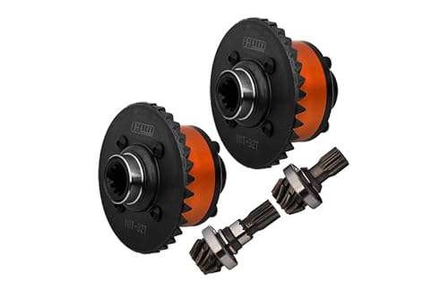 4140 Medium Carbon Steel + 7075 Aluminium Alloy Front & Rear Complete Differential for Traxxas 1:5 X Maxx 6S 8S / XRT 8S / X Maxx Ultimate 8S / XRT Ultimate 8S Monster Truck Upgrades - Orange von GPM Racing