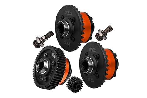 4140 Medium Carbon Steel + Aluminium 7075 Alloy Front & Center & Rear Complete Differential For Traxxas 1:5 X Maxx 6S 8S / XRT 8S / X Maxx Ultimate 8S / XRT Ultimate 8S Monster Truck Upgrades - Orange von GPM Racing