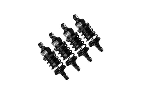 Aluminium 6061 Alloy Front+Rear (60mm) Oil Filled Ultra Shocks for Traxxas 1/10 4-Tec Drift Ford Mustang RWD Drift Car RTR 105237-4 Upgrades - Black von GPM Racing