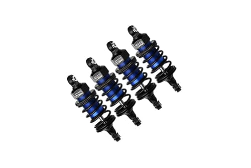 Aluminium 6061 Alloy Front+Rear (60mm) Oil Filled Ultra Shocks for Traxxas 1/10 4-Tec Drift Ford Mustang RWD Drift Car RTR 105237-4 Upgrades - Blue von GPM Racing