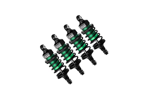 Aluminium 6061 Alloy Front+Rear (60mm) Oil Filled Ultra Shocks for Traxxas 1/10 4-Tec Drift Ford Mustang RWD Drift Car RTR 105237-4 Upgrades - Green von GPM Racing