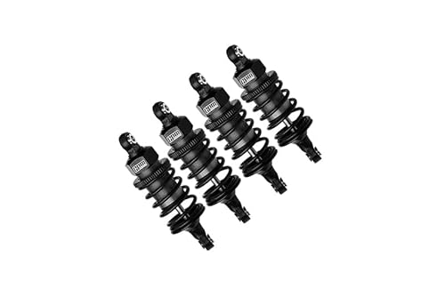 Aluminium 6061 Alloy Front+Rear (60mm) Oil Filled Ultra Shocks for Traxxas 1/10 4-Tec Drift Ford Mustang RWD Drift Car RTR 105237-4 Upgrades - Grey Silver von GPM Racing