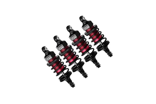 Aluminium 6061 Alloy Front+Rear (60mm) Oil Filled Ultra Shocks for Traxxas 1/10 4-Tec Drift Ford Mustang RWD Drift Car RTR 105237-4 Upgrades - Red von GPM Racing