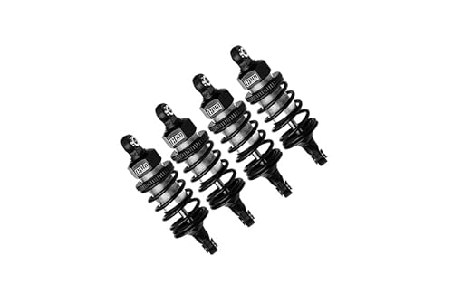 Aluminium 6061 Alloy Front+Rear (60mm) Oil Filled Ultra Shocks for Traxxas 1/10 4-Tec Drift Ford Mustang RWD Drift Car RTR 105237-4 Upgrades - Silver von GPM Racing