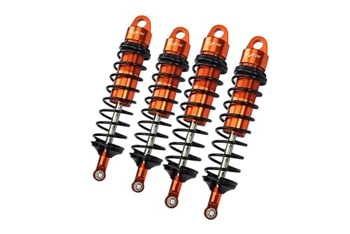 Aluminium 6061-T6 Front and Rear Adjustable Spring Dampers with 6mm Shaft for Traxxas 1/8 4WD Sledge Monster Truck 95076-4 Upgrades - Orange von GPM Racing