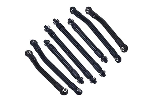 Aluminium 6061-T6 High Clearance Adjustable Link Set for Traxxas 1:18 TRX4M K10 High Trail Crawler 97064-1 Upgrade Parts - Black von GPM Racing