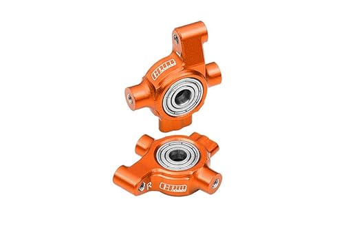 Aluminium 7075 Alloy Front Steering Block (Larger Inner Bearings) for Traxxas 1/10 4-Tec Drift Ford Mustang RWD Drift Car RTR 105237-4 Upgrades - Orange von GPM Racing