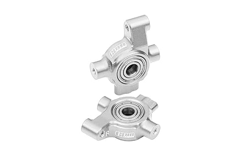 Aluminium 7075 Alloy Front Steering Block (Larger Inner Bearings) for Traxxas 1/10 4-Tec Drift Ford Mustang RWD Drift Car RTR 105237-4 Upgrades - Silver von GPM Racing