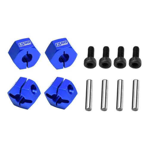 Aluminium 7075 Alloy Front and Rear Clamp Type Wheel Hub 12mm for Traxxas 1/16 Mini Maxx 4WD RTR Brushless Monster Truck 107154-1 Upgrades - Blue von GPM Racing