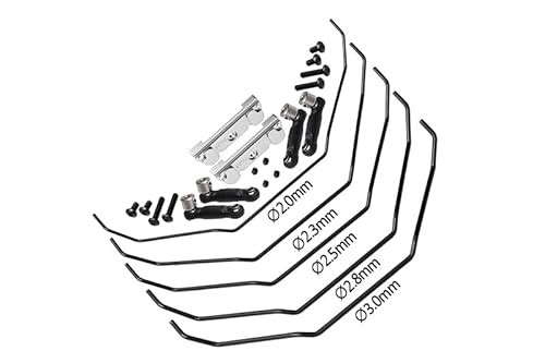 Aluminium 7075 Alloy Front & Rear Sway Bar Mount with Linkage and Wire for Traxxas 1/8 Maxx Slash 6S Short Course Truck 102076-4 Upgrade Parts - Silver von GPM Racing