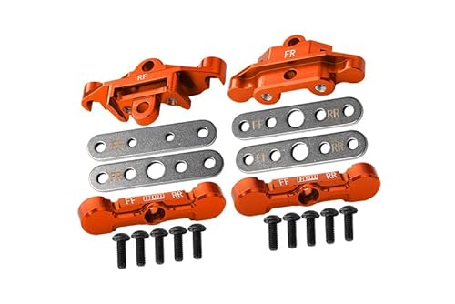 Aluminium 7075 Alloy Front & Rear Tie Bar Mounts & Suspension Pin Retainers for Traxxas 1:8 6S MAXX SLASH-102076-4/1:10 4WD MAXX-89076-4/1:10 MAXX with WideMAXX Monster Truck-89086-4 - Orange von GPM Racing