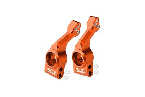 Aluminium 7075 Alloy Rear Stub Axle Carriers for Traxxas 1:10 Slash Pro 2WD / F-150 SVT Raptor/Fiesta ST Rally/Rustler 4X4 / Hoss 4X4 / Slash 4X4 / Stampede 4X4 Upgrade Parts - Orange von GPM Racing