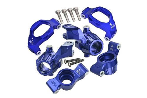 Aluminium 7075 Front C-Hubs & Front Steering Blocks & Rear Stub Axle Carriers Set for Traxxas 1:10 4WD MAXX 89076-4 / 4WD MAXX with WideMAXX 89086-4/1:8 4WD Maxx Slash 6S 102076-4 Upgrades - Blue von GPM Racing