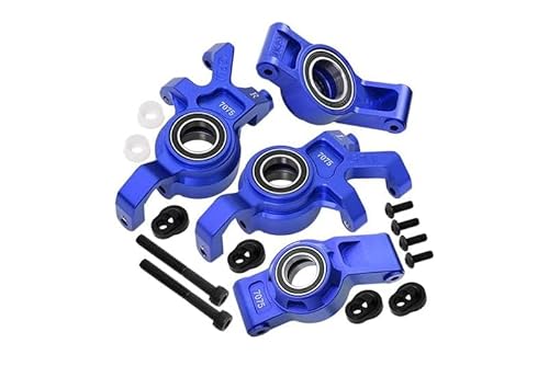 Aluminium 7075 Front Oversized Steering Blocks & Rear Hub Stub Axle Carriers with Three Oversize Bearing for Traxxas 1:5 X Maxx 6S 8S / XRT 8S / X Maxx Ultimate 8S / XRT Ultimate 8S Upgrades - Blue von GPM Racing