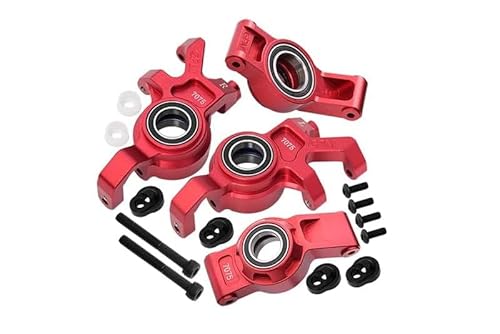 Aluminium 7075 Front Oversized Steering Blocks & Rear Hub Stub Axle Carriers with Three Oversize Bearing for Traxxas 1:5 X Maxx 6S 8S / XRT 8S / X Maxx Ultimate 8S / XRT Ultimate 8S Upgrades - Red von GPM Racing