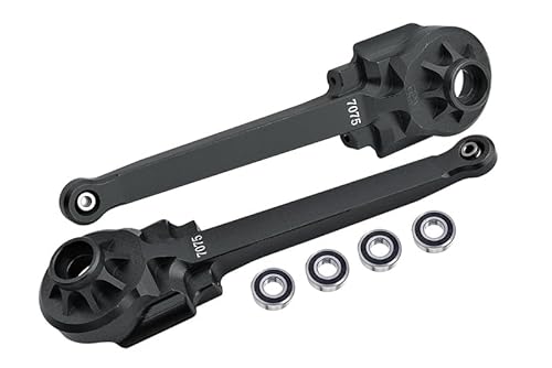 Aluminium 7075 Rear Suspension Arms (Larger Inner Bearings) for Tamiya 1:10 R/C 58719 BBX BB-01 Chassis - Black von GPM Racing