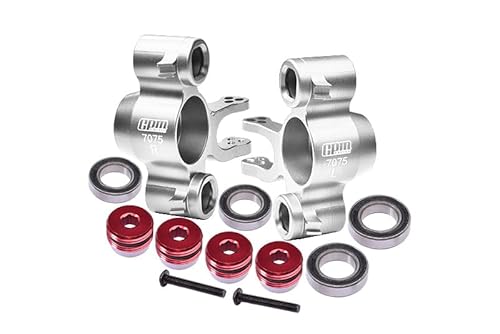 Aluminium 7075-T6 Front Or Rear Knuckle Arms (Larger Inner Bearings) for Traxxas 1:10 E REVO/REVO 3.3 / Slayer PRO 4X4 / 4WD Summit/T-MAXX 3.3 / E-MAXX Tuning Teile - Silver von GPM Racing