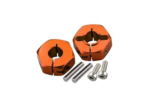 Aluminium Rear Wheel Hex Adapter for Tamiya 1:10 DT-03 R/C Car Upgrades - Orange von GPM Racing