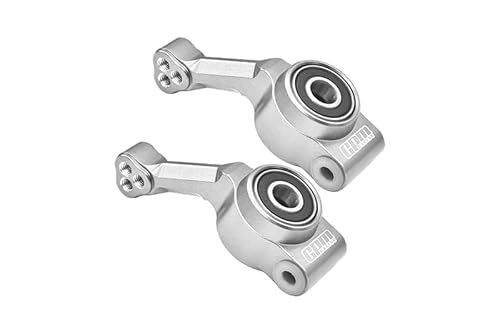 Aluminum 7075 Alloy Rear Stub Axle Carriers for Traxxas 1:10 Rustler/Hoss/Slash/Ford Fiesta/Nitro Rustler/Nitro Slash/Stampede/Rustler 4X4 Ultimate/Slash 4X4 Ultimate Upgrades - Silver von GPM Racing