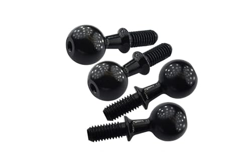 GPM Racing 4140 Carbon Steel Pivot Balls for Front Knuckle Arms for 1/7 1/8 1/10 Arrma RC Cars & Trucks - 4Pc Set Black von GPM Racing