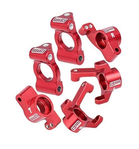 GPM Racing 7075 Alloy Front Caster Blocks + Front Knuckle Arm + Rear Hubs Aluminium Upgrade Combo for LOSI 1/24 Micro-B 2WD Buggy RTR-LOS00007 - Red von GPM Racing