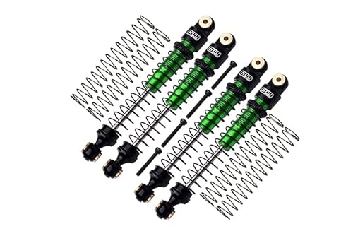 GPM Racing Aluminium 6061-T6 Front and Rear Dampers Shock Absorbers 49mm for Axial 1/24 AX24 XC-1 4WS Crawler Brushed RTR AXI00003 Upgrades - Green von GPM Racing