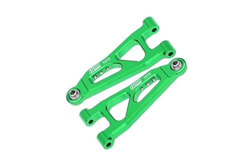 GPM Racing Aluminium 7075 Alloy Front Lower Suspension Arms for Arrma 1/14 Mojave GROM MEGA 380 Brushed 4X4 SMALL Scale Desert Truck RTR-ARA2104 Upgrades - Green von GPM Racing