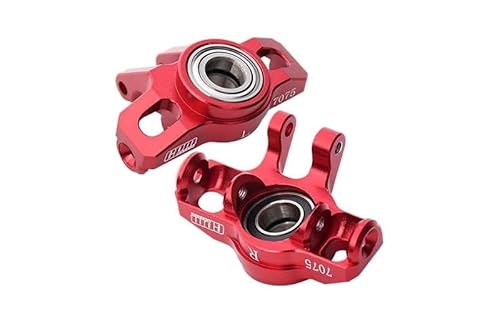 GPM Racing Aluminium 7075 Alloy Front Steering Block (Larger Inner Bearings) for Arrma 1/14 Mojave GROM MEGA 380 Brushed 4X4 SMALL Scale Desert Truck RTR-ARA2104 Upgrades - Red von GPM Racing