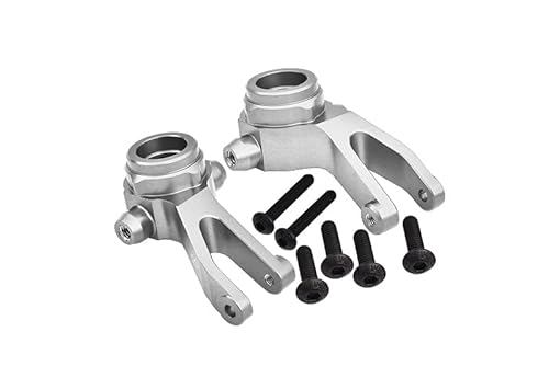 GPM Racing Aluminium 7075 Alloy Front Steering Block Knuckle Arms for Arrma 1:10 Granite/Big Rock/SENTON/VORTEKS / 1:8 Typhon Aluminium Upgrade Parts - Silver von GPM Racing