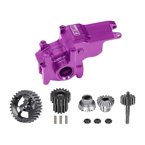 GPM Racing Aluminium 7075 Alloy Transmission Case + 40Cr Steel Transmission Gear Set for LOSI 1/24 Micro-B 2WD Buggy RTR-LOS00007 Upgrades - Purple von GPM Racing