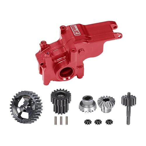 GPM Racing Aluminium 7075 Alloy Transmission Case + 40Cr Steel Transmission Gear Set for LOSI 1/24 Micro-B 2WD Buggy RTR-LOS00007 Upgrades - Red von GPM Racing