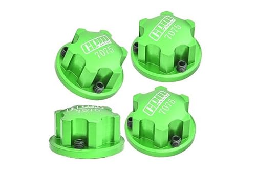 GPM Racing Aluminium 7075 Alloy Wheel Nut 17mm for LOSI 1/6 8IGHT-X Super Lasernut 4WD Brushless Buggy-LOS04019 & 1/7 1/8 Arrma RC Car Upgrade Parts - Green von GPM Racing