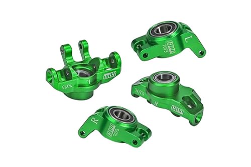 GPM Racing Aluminium 7075 Front Steering Block + Rear Hub (Larger Inner Bearings) for Arrma 1/18 Granite GROM MEGA 380 Brushed 4X4 Monster Truck ARA2102 Upgrade Parts - Green von GPM Racing