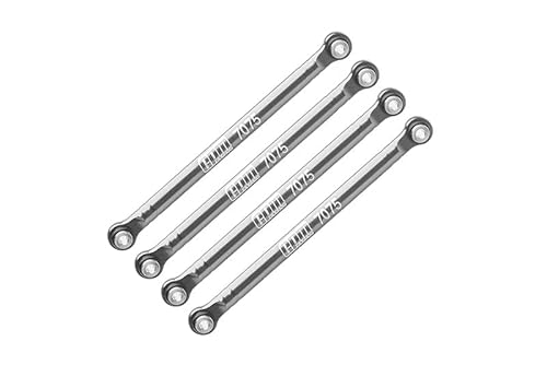 GPM Racing Aluminium 7075-T6 Front & Rear Lower Chassis Links Parts for Axial 1/24 AX24 XC-1 4WS Crawler Brushed RTR AXI00003 Upgrades - Silver von GPM Racing