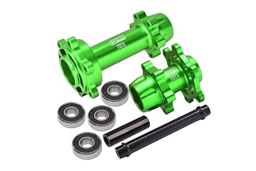 GPM Racing Aluminium 7075-T6 Front & Rear Wheel Hub Hex (Larger Inner Bearings) for LOSI 1:4 Promoto-MX Motorcycle Dirt Bike RTR LOS06000 LOS06002 Upgrades - Green von GPM Racing