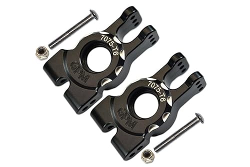 Aluminium 7075-T6 Rear Knuckle Arms for Traxxas 1/8 4WD Sledge Monster Truck 95076-4 - 6Pc Set Black von GPM Racing