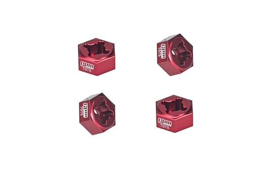 GPM Racing Aluminium 7075 Wheel Hex Set Fits Arrma 1/18 Granite GROM MEGA 380 Brushed 4X4 Monster Truck ARA2102 Upgrades - Red von GPM Racing