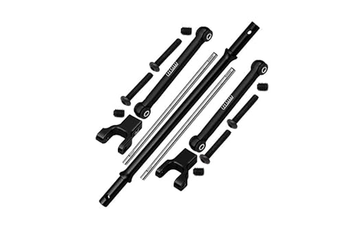 GPM Racing Axial 1/10 RBX10 Ryft 4WD Rock Bouncer AXI03005 Tuning Teile Stainless Steel Rear Sway Bar & Aluminium Sway Bar Arm & Stainless Steel Linkage - 12Pc Set Black von GPM Racing