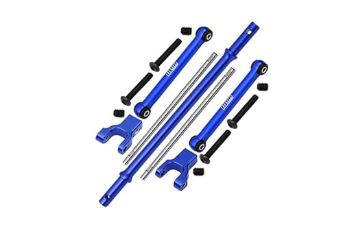 GPM Racing Axial 1/10 RBX10 Ryft 4WD Rock Bouncer AXI03005 Tuning Teile Stainless Steel Rear Sway Bar & Aluminium Sway Bar Arm & Stainless Steel Linkage - 12Pc Set Blue von GPM Racing