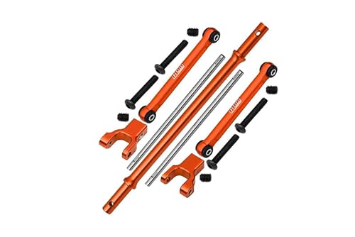 GPM Racing Axial 1/10 RBX10 Ryft 4WD Rock Bouncer AXI03005 Tuning Teile Stainless Steel Rear Sway Bar & Aluminium Sway Bar Arm & Stainless Steel Linkage - 12Pc Set Orange von GPM Racing