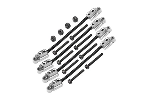 GPM Racing Front & Rear Suspension Travel Limit Straps for Losi 1/18 Mini LMT 4X4 Brushed Monster Truck RTR-LOS01026 Upgrade Parts - Silver von GPM Racing