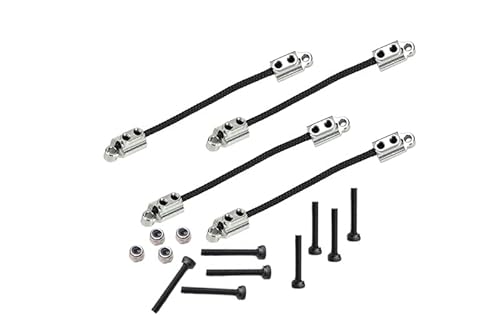 GPM Racing Front & Rear Suspension Travel Limit Straps for Losi 1/18 Mini LMT 4X4 Brushed Monster Truck RTR-LOS01026 Upgrade Parts - Silver von GPM Racing