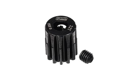 GPM Racing R/C Car Parts : 40Cr Steel Motor Gear 12T (32 Pitch, Module: 0.8mm, Motor Tooth Diameter: 5mm) - Black von GPM Racing