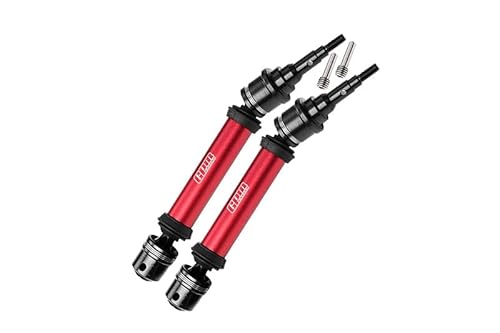 Medium Carbon Steel + Aluminium 6061 Alloy Rear Driveshaft Assembly with 6 mm Axle for Traxxas 1:10 Ford F-150 Raptor R/Rustler 4X4 / Slash 4X4 / Stampede 4X4 / Hoss 4x4 Upgrade Parts - Red von GPM Racing